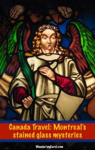 Stained glass angel in Montreal