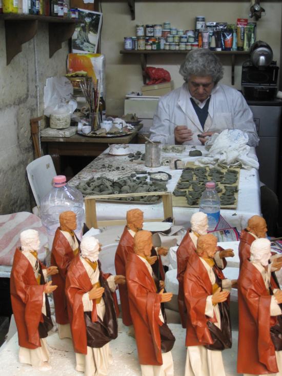 Paper mache saints in Lecce, Puglia