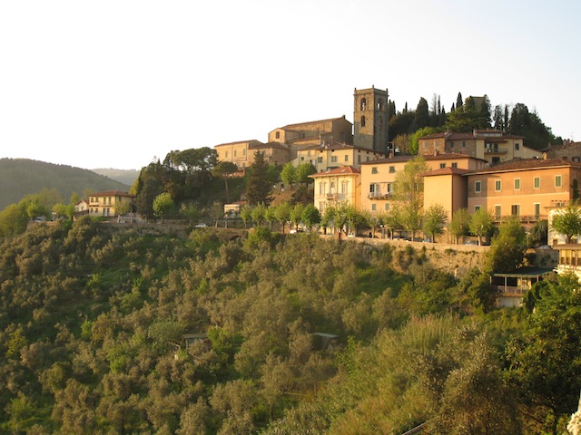 View of the hilltop town of Montepulciano from a distance