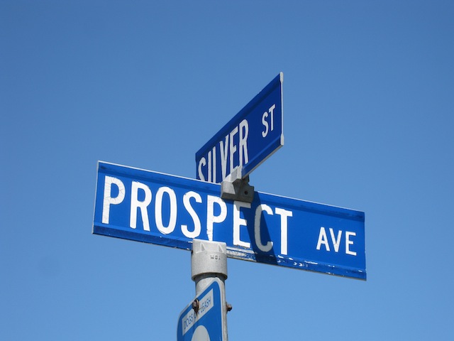 Prospect Street sign in Cobalt, Ontario