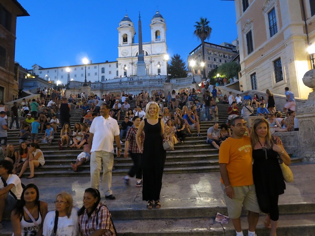 Crowds at the Spanish Steps in Rome, Italy