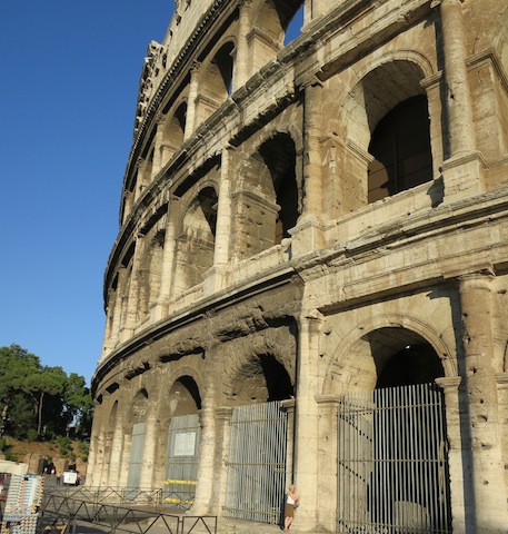 View of the walls, is the Roman Colosseum falling down?