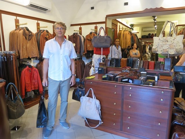 Shopping in Florence, Italy, at the local boutiques and leather stores