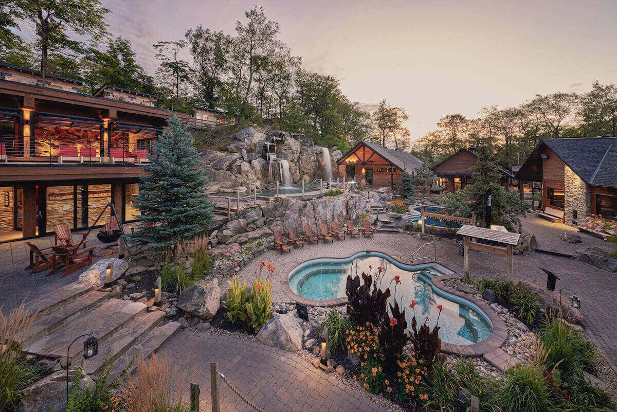 Pools at Nordik Spa Nature in Chelsea, Quebec.