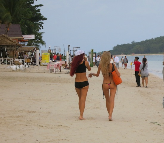 Beach scene in Koh Samui gorgeous girls