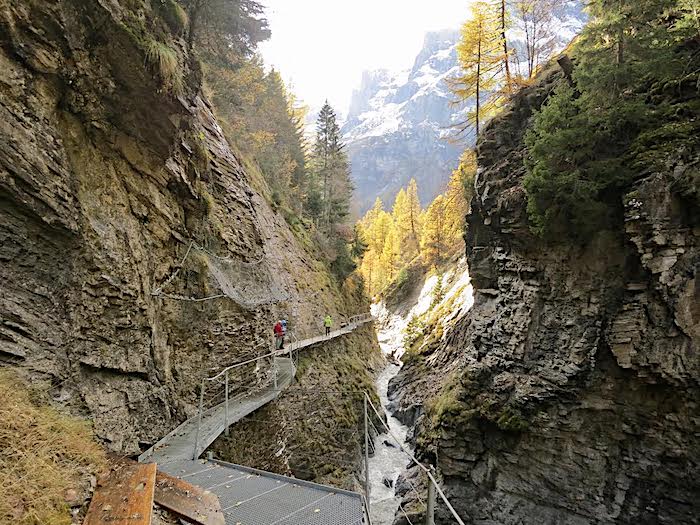 Canyon Hike in Leukerbad Valais Switzerland with fall colours