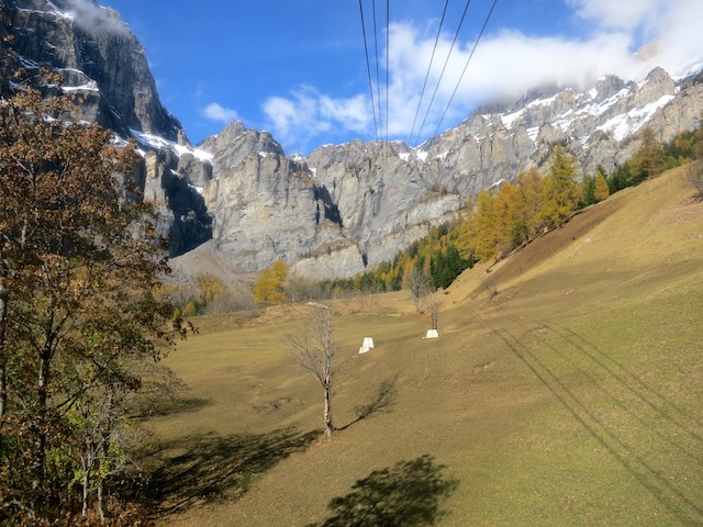 Gemmi Pass cable car Swiss Alps Valais canton