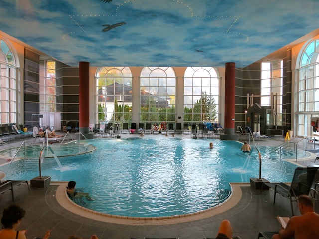 Hot springs spa in Leukerbad thermal spa of Wallister Alpentherme