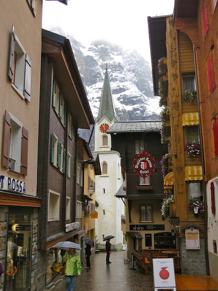 Gemmi Pass and Swiss alpine spa town Leukerbad