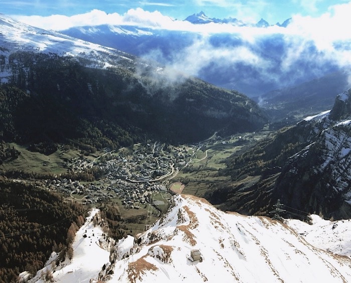 View of Leukerbad Switzerland from the Gemmi