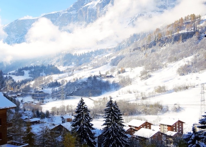 Leukerbad, a Switzerland mountain destination in winter
