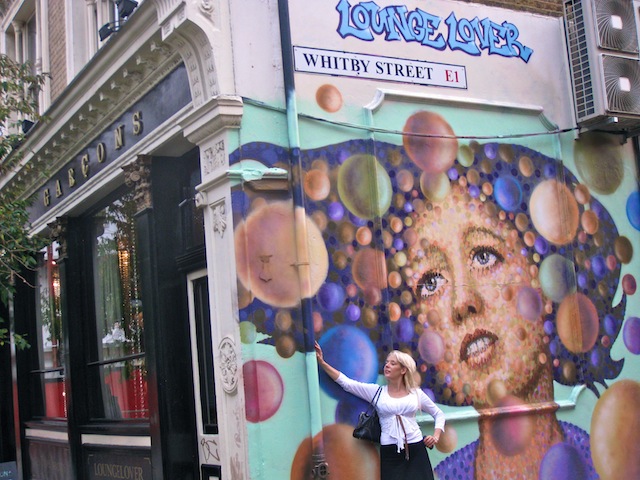 Whitby Street with mural London England