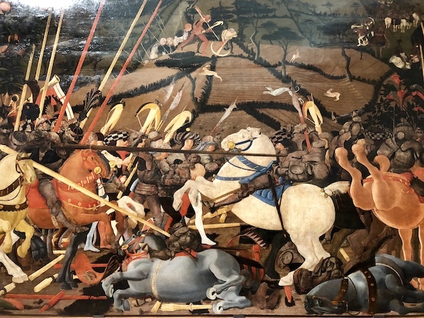 A painting not to miss at the Uffizi Gallery in Florence, Battle of San Romano by Uccello 