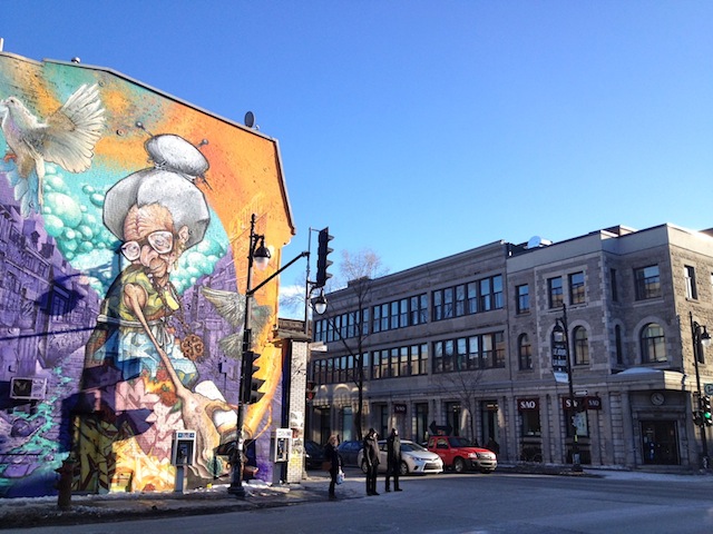 Mural on Boulevard Saint-Laurent in Mon