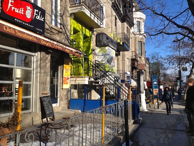 Street scene Rue Saint-Denis Montreal Quebec