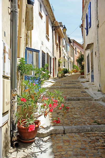 Narrow lane in Arles Provence France