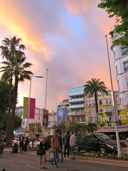 Colourful sky at Cannes Film Festival opening night