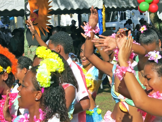 People partying at Seychelles Carnival