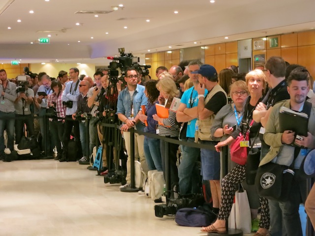 Press waiting for press conference at Cannes 2014