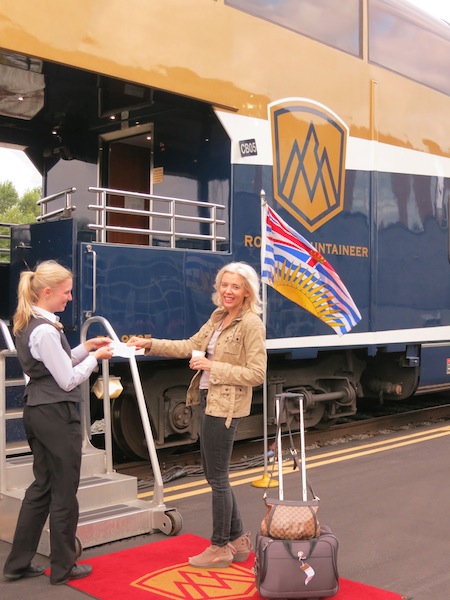 Boarding Rocky Mountaineer train in Vancouver