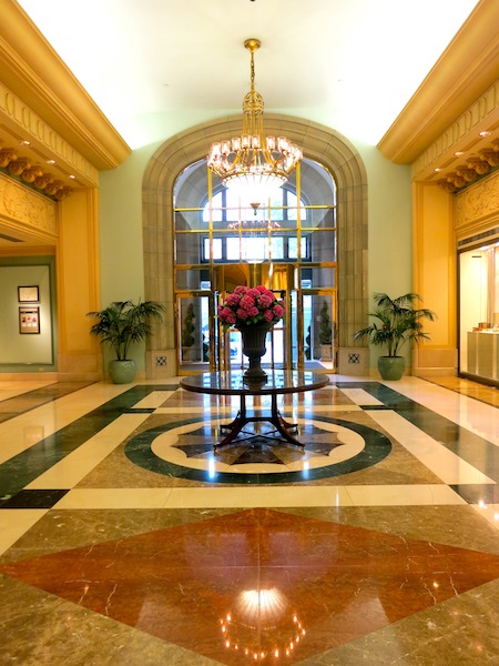 Fairmont Hotel Vancouver lobby photo with flowers