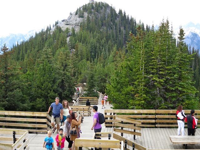 The boardwalk on Sulphur Mountain in Banff, Canada