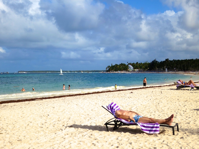 Tropical island beach at Paradisus Palma Real, Dominican Republci