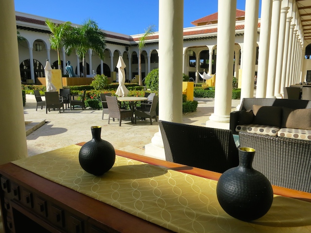 Courtyard at the Paradisus Palma Real, a luxury tropical island resort, Dominican Republic