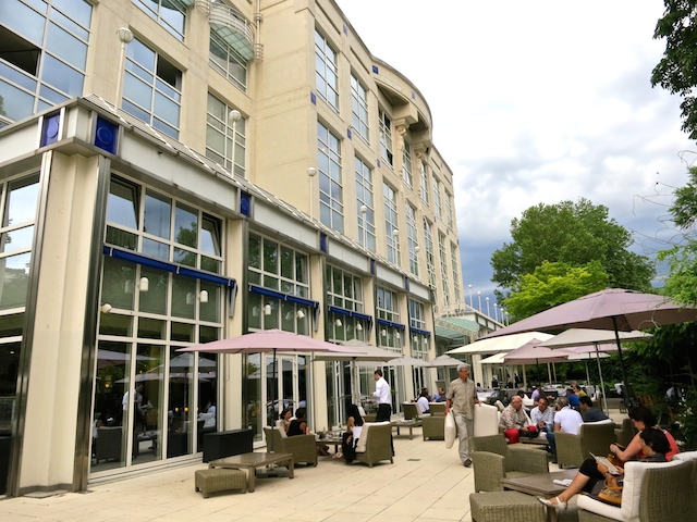 Vichy Hotel Les Celestins patio.