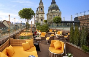 Aria Hotel Budapest rooftop patio