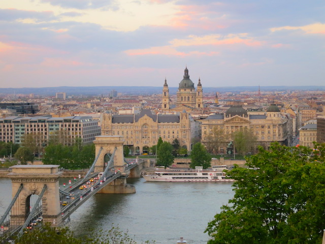 Franz Liszt in Budapest Danube River scene sunset