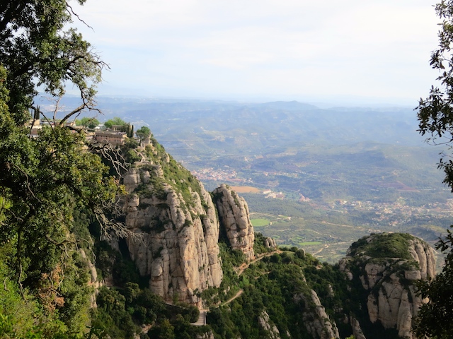 Scenic view of Montserrat Mountain with the valley below