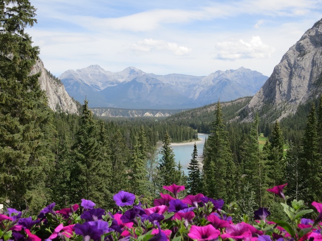 Fairmont Banff Springs spa, view from the hotel