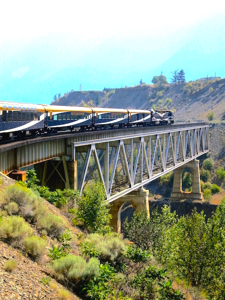 Romantic train travel, Rainforest to Gold Rush route Rocky Mountaineer Fraser Canyon