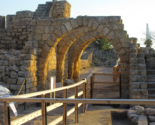 Crusader walls at Caesarea in Israel