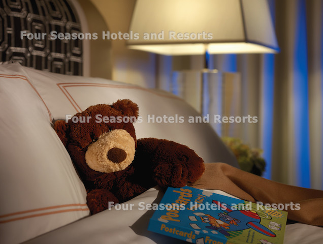 Four Seasons Chicago family friendly room with teddy bear