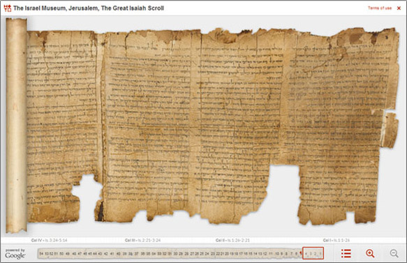Dead Sea Scrolls, Isaiah Scroll Photo from Israel Gov't