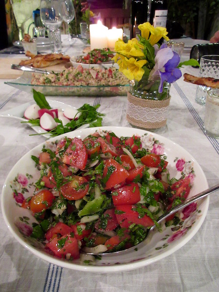 Delicious salads in Tel Aviv, Israel