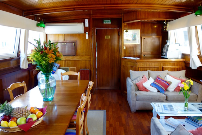 Canal du Midi cruise, Athos barge interior