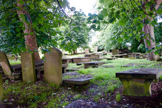 Bronte sisters parsonage graveyard Haworth England