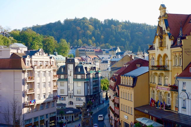Elegant buildings in Karlovy Vary spa town
