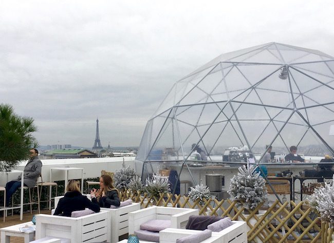 Galeries Lafayette Haussman rooftop bar romantic Paris in winter