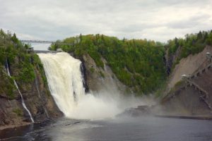 Montmorency Falls stairs and waterfall