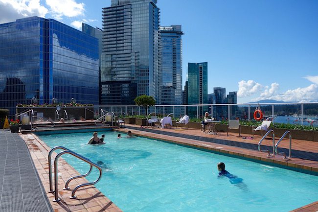 Outdoor pool at Pan Pacific Vancouver hotel at Canada Place