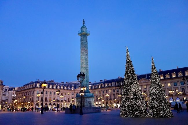 Best time to go to France, Place Vendome Paris in December