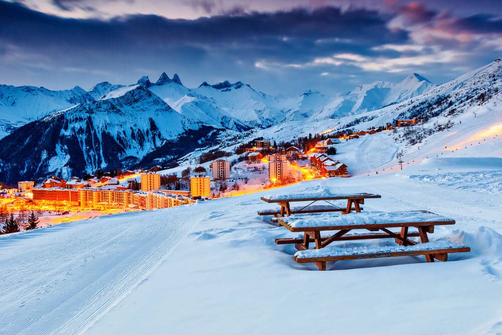 Ski Resort in France with snow and mountains