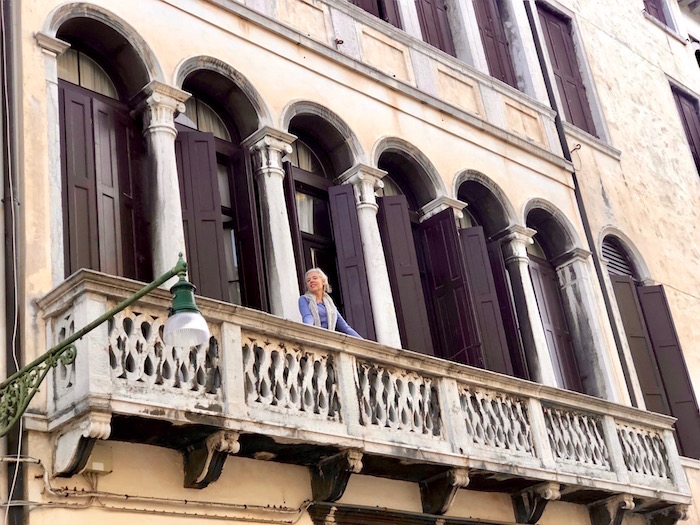 Balcony on Palazzo Grimani Venice vacation apartment