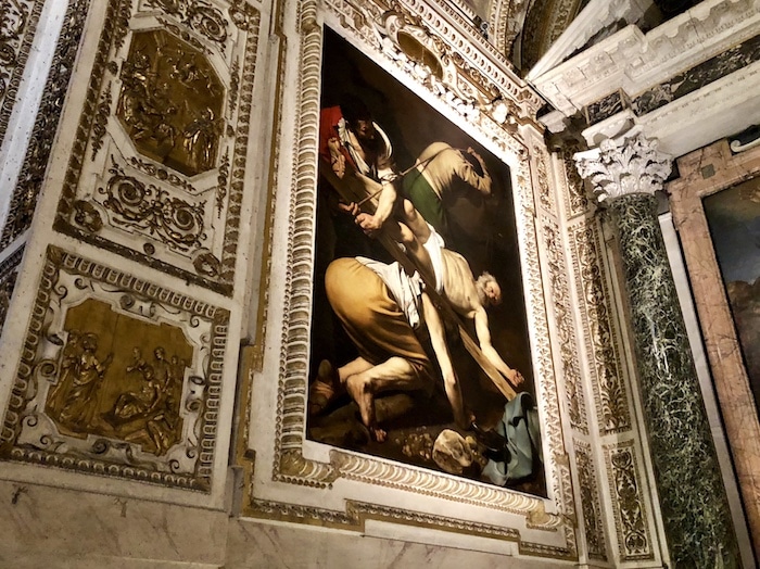 Caravaggio painting at the Basilica di San Clemente al Laterano