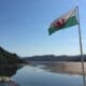 Wales itinerary, scenery with flag
