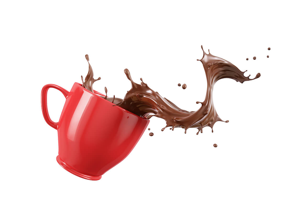 vermelho xícara de chocolate quente